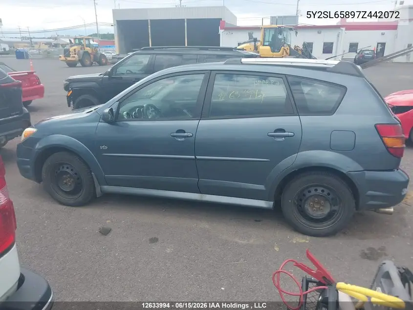 2007 Pontiac Vibe VIN: 5Y2SL65897Z442072 Lot: 12633994x