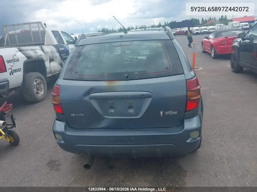 2007 Pontiac Vibe VIN: 5Y2SL65897Z442072 Lot: 12633994x
