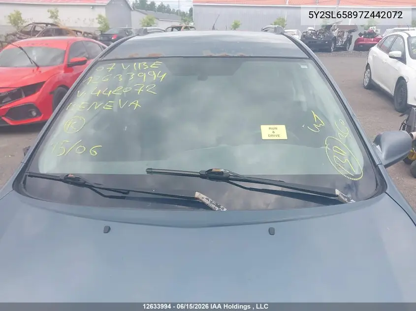 2007 Pontiac Vibe VIN: 5Y2SL65897Z442072 Lot: 12633994x
