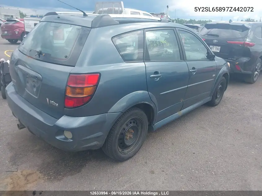 2007 Pontiac Vibe VIN: 5Y2SL65897Z442072 Lot: 12633994x