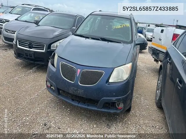 2007 Pontiac Vibe VIN: 5Y2SL65857Z433885 Lot: 20267949