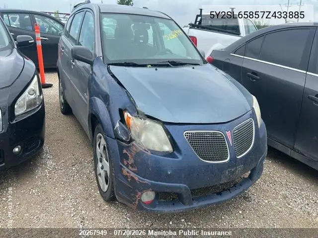 2007 Pontiac Vibe VIN: 5Y2SL65857Z433885 Lot: 20267949