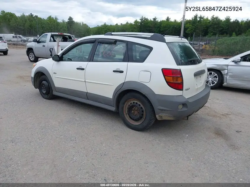 2007 Pontiac Vibe VIN: 5Y2SL65847Z425924 Lot: 45130606