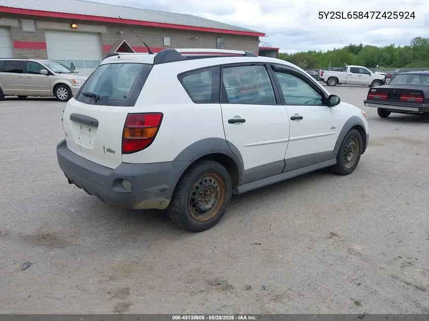 2007 Pontiac Vibe VIN: 5Y2SL65847Z425924 Lot: 45130606
