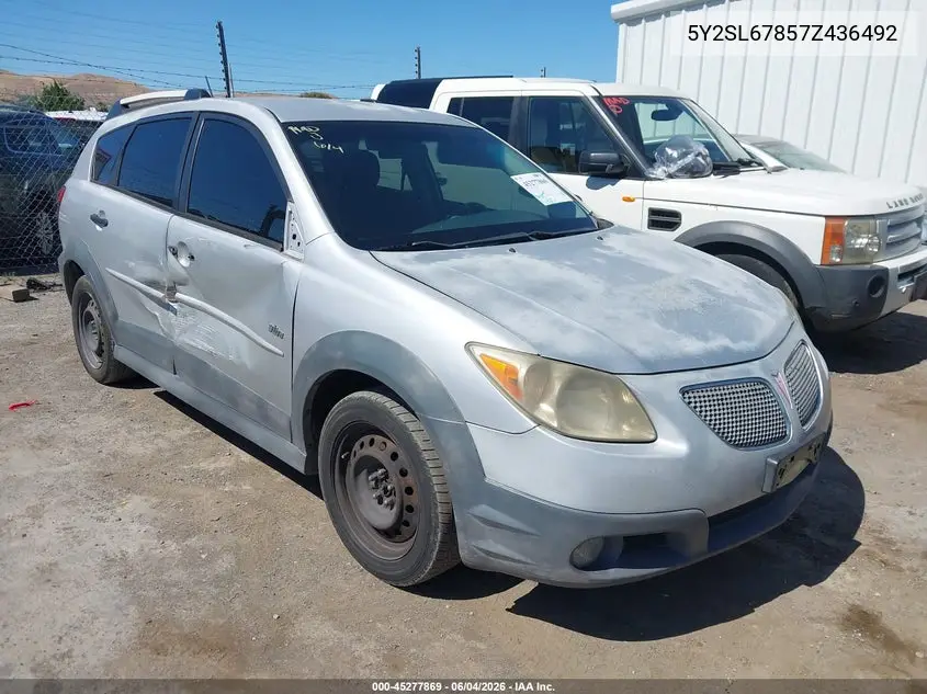 2007 Pontiac Vibe VIN: 5Y2SL67857Z436492 Lot: 45277869