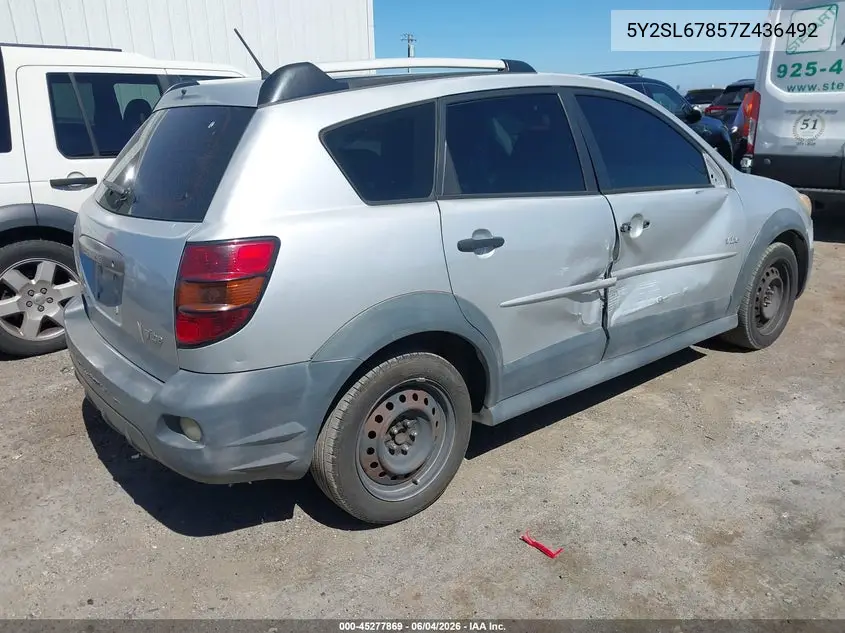 2007 Pontiac Vibe VIN: 5Y2SL67857Z436492 Lot: 45277869