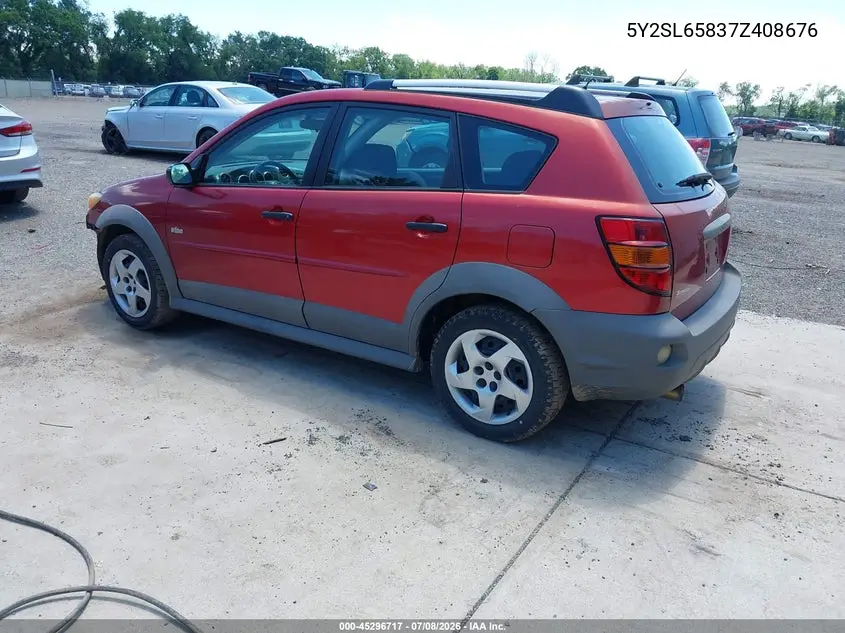 2007 Pontiac Vibe VIN: 5Y2SL65837Z408676 Lot: 45296717