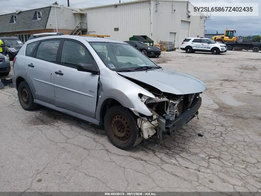 2007 Pontiac Vibe VIN: 5Y2SL65867Z402435 Lot: 45330175