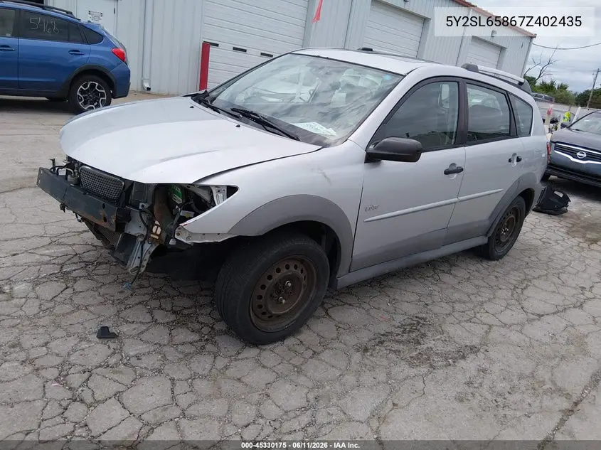 2007 Pontiac Vibe VIN: 5Y2SL65867Z402435 Lot: 45330175