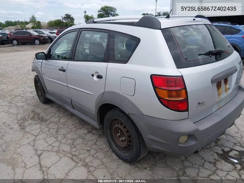 2007 Pontiac Vibe VIN: 5Y2SL65867Z402435 Lot: 45330175