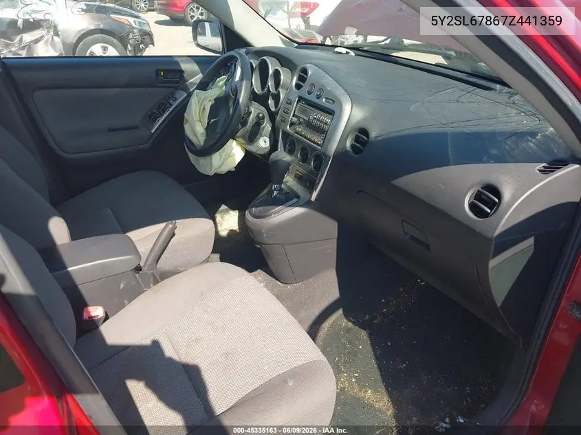 2007 Pontiac Vibe VIN: 5Y2SL67867Z441359 Lot: 45335163