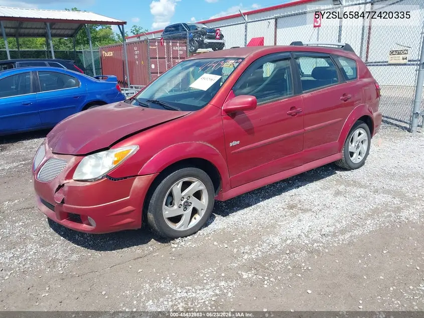 2007 Pontiac Vibe VIN: 5Y2SL65847Z420335 Lot: 45432983
