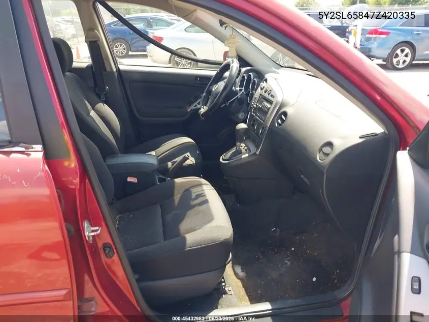 2007 Pontiac Vibe VIN: 5Y2SL65847Z420335 Lot: 45432983