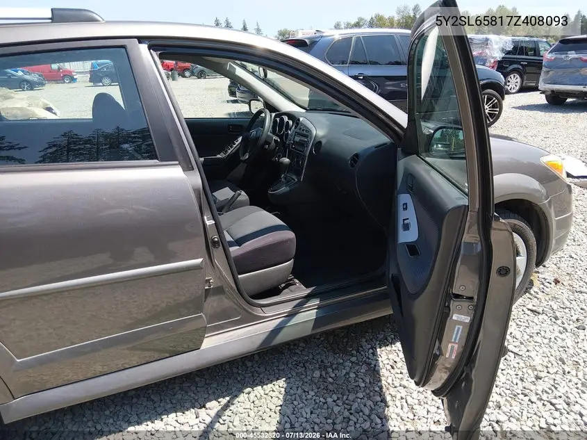 2007 Pontiac Vibe VIN: 5Y2SL65817Z408093 Lot: 45532820