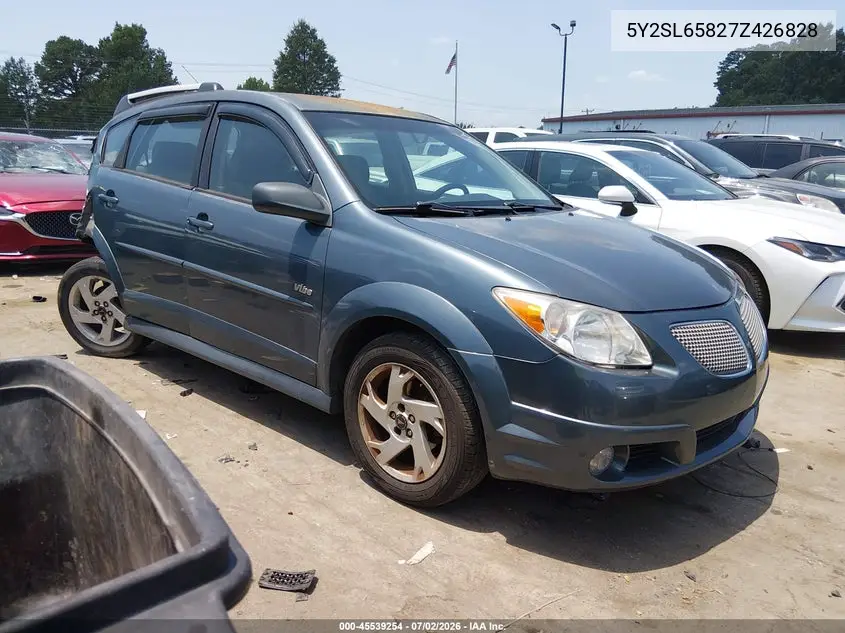 2007 Pontiac Vibe VIN: 5Y2SL65827Z426828 Lot: 45539254