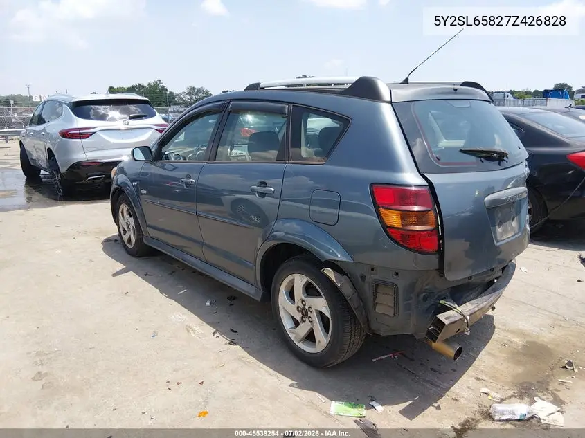 2007 Pontiac Vibe VIN: 5Y2SL65827Z426828 Lot: 45539254