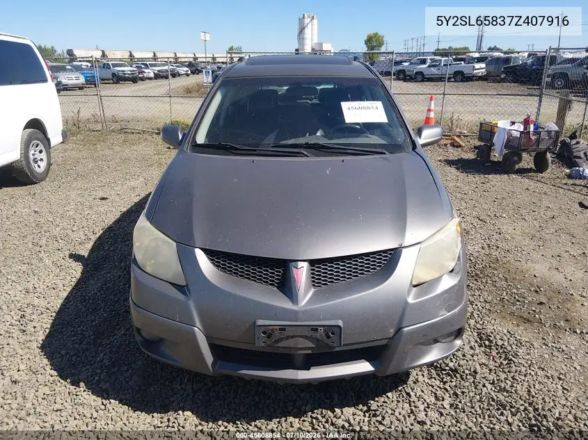 2007 Pontiac Vibe VIN: 5Y2SL65837Z407916 Lot: 45608854