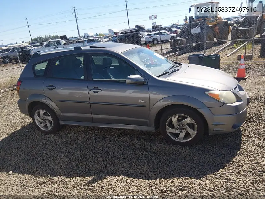 2007 Pontiac Vibe VIN: 5Y2SL65837Z407916 Lot: 45608854