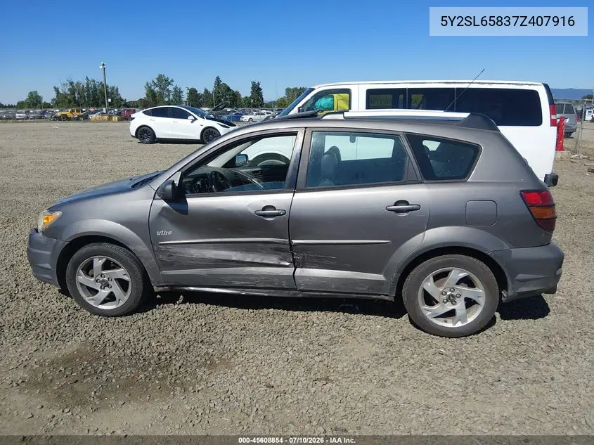 2007 Pontiac Vibe VIN: 5Y2SL65837Z407916 Lot: 45608854