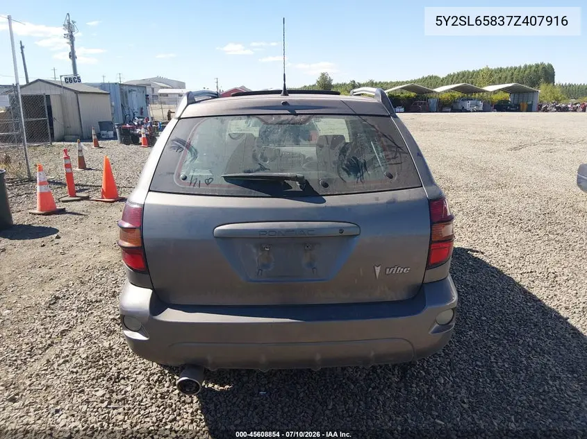 2007 Pontiac Vibe VIN: 5Y2SL65837Z407916 Lot: 45608854