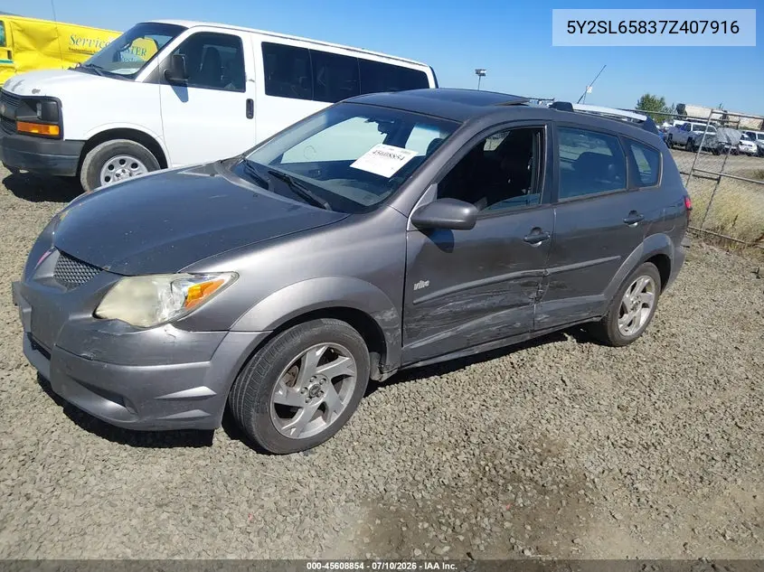 2007 Pontiac Vibe VIN: 5Y2SL65837Z407916 Lot: 45608854