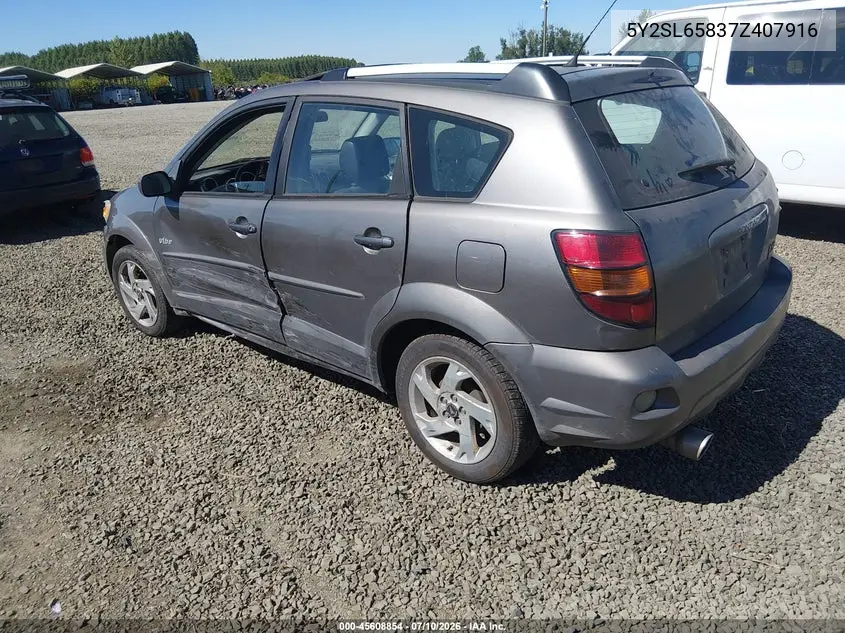 2007 Pontiac Vibe VIN: 5Y2SL65837Z407916 Lot: 45608854