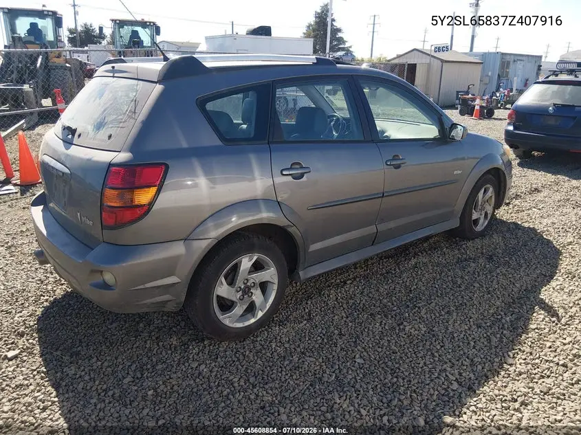 2007 Pontiac Vibe VIN: 5Y2SL65837Z407916 Lot: 45608854