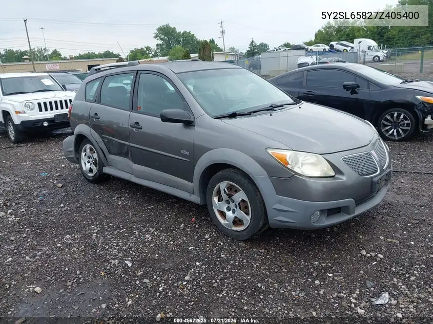 2007 Pontiac Vibe VIN: 5Y2SL65827Z405400 Lot: 45622625