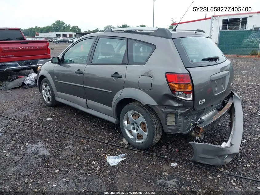 2007 Pontiac Vibe VIN: 5Y2SL65827Z405400 Lot: 45622625