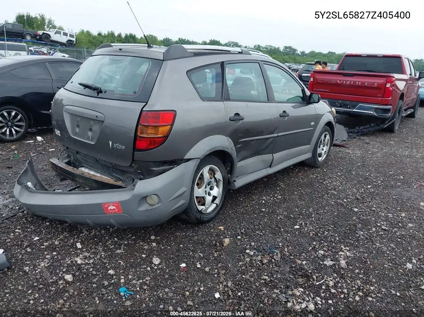 2007 Pontiac Vibe VIN: 5Y2SL65827Z405400 Lot: 45622625
