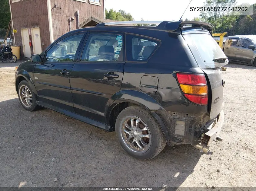 2007 Pontiac Vibe VIN: 5Y2SL65877Z442202 Lot: 45674005
