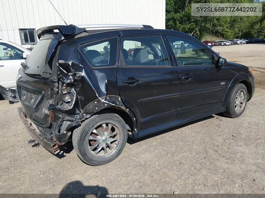 2007 Pontiac Vibe VIN: 5Y2SL65877Z442202 Lot: 45674005