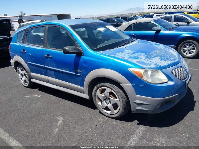 2008 Pontiac Vibe VIN: 5Y2SL65898Z404438 Lot: 45460532