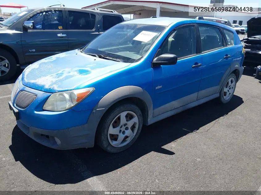 2008 Pontiac Vibe VIN: 5Y2SL65898Z404438 Lot: 45460532
