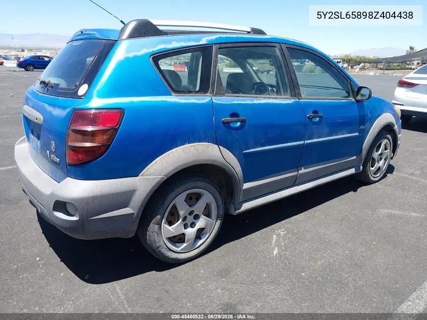 2008 Pontiac Vibe VIN: 5Y2SL65898Z404438 Lot: 45460532