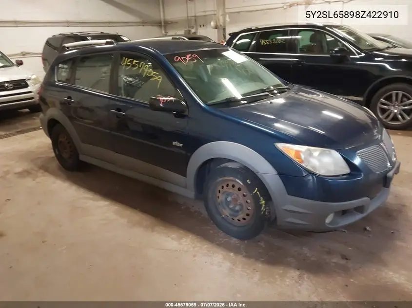 2008 Pontiac Vibe VIN: 5Y2SL65898Z422910 Lot: 45579059