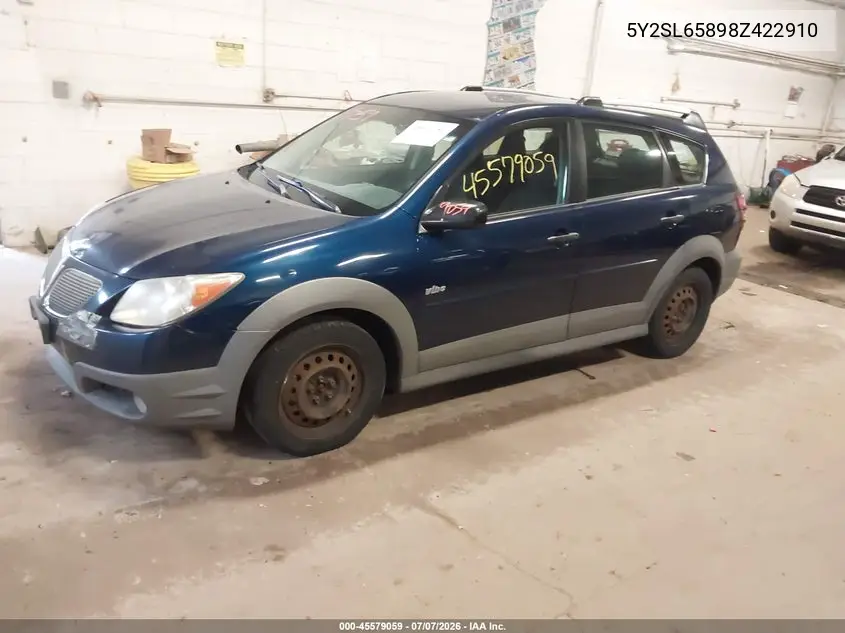 2008 Pontiac Vibe VIN: 5Y2SL65898Z422910 Lot: 45579059