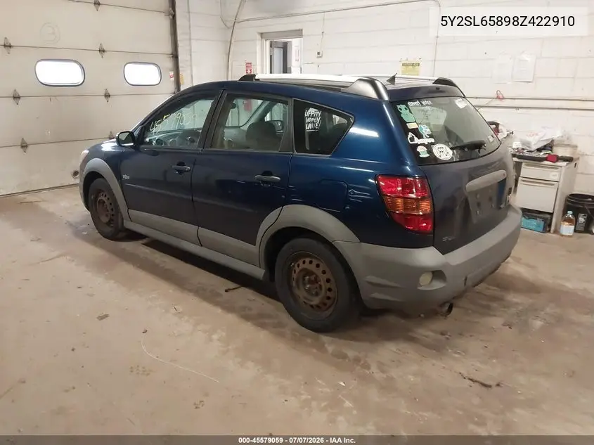 2008 Pontiac Vibe VIN: 5Y2SL65898Z422910 Lot: 45579059