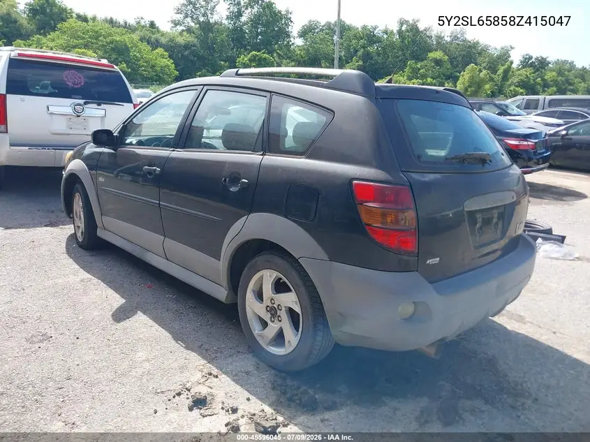 2008 Pontiac Vibe VIN: 5Y2SL65858Z415047 Lot: 45596045