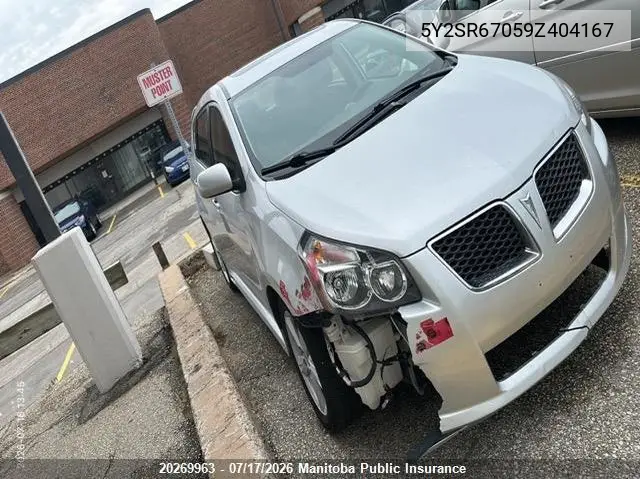 2009 Pontiac Vibe Gt VIN: 5Y2SR67059Z404167 Lot: 20269963