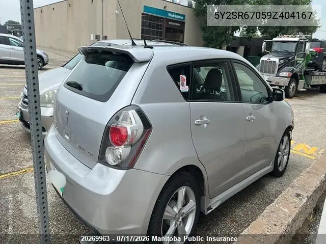 2009 Pontiac Vibe Gt VIN: 5Y2SR67059Z404167 Lot: 20269963
