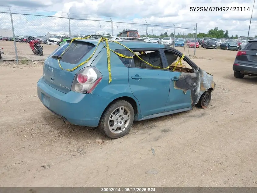 2009 Pontiac Vibe VIN: 5Y2SM67049Z423114 Lot: 30092014