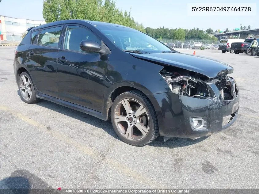 2009 Pontiac Vibe VIN: 5Y2SR67049Z464778 Lot: 40078690