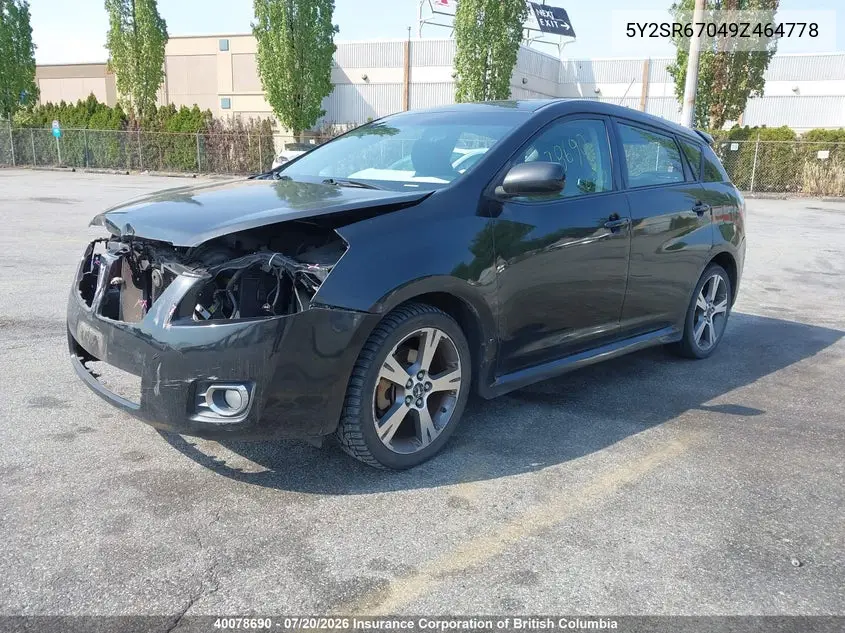 2009 Pontiac Vibe VIN: 5Y2SR67049Z464778 Lot: 40078690