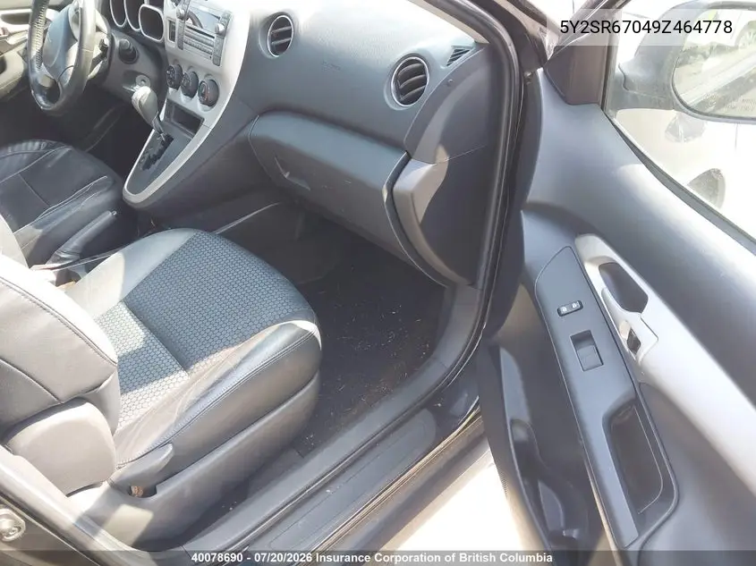 2009 Pontiac Vibe VIN: 5Y2SR67049Z464778 Lot: 40078690