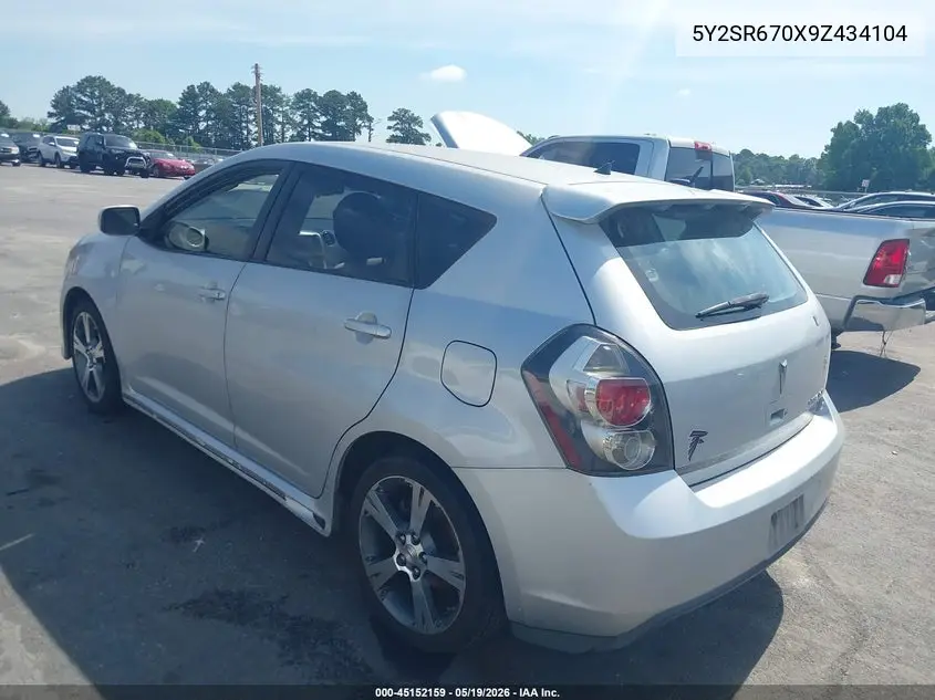 2009 Pontiac Vibe Gt VIN: 5Y2SR670X9Z434104 Lot: 45152159