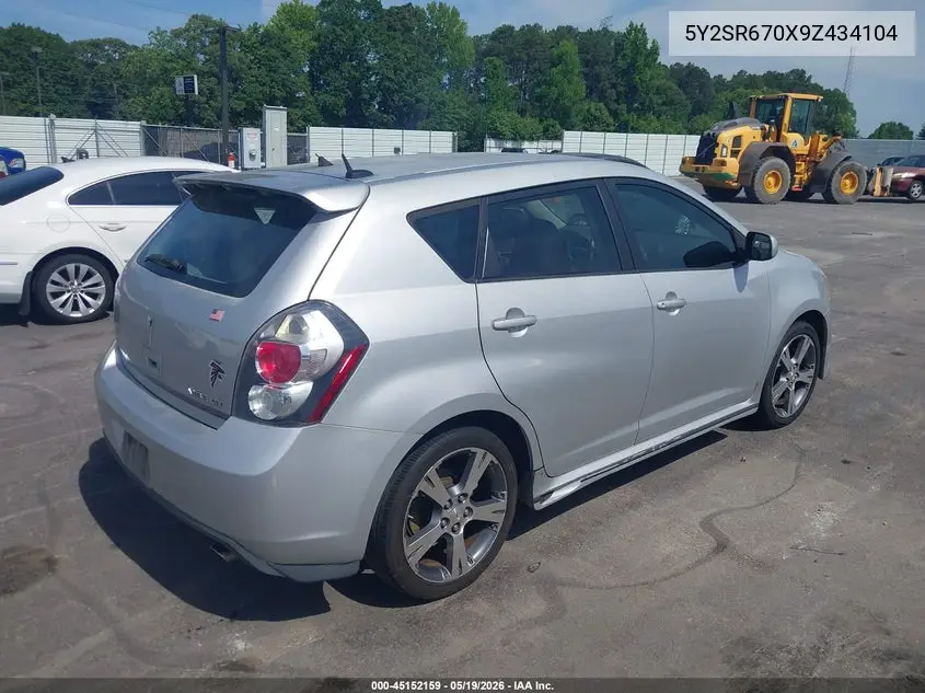 2009 Pontiac Vibe Gt VIN: 5Y2SR670X9Z434104 Lot: 45152159