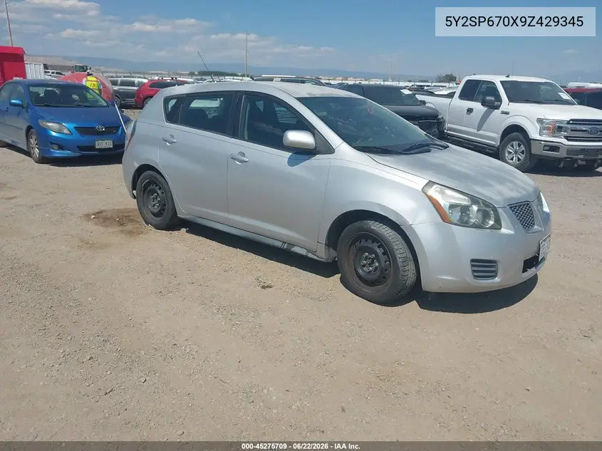 2009 Pontiac Vibe VIN: 5Y2SP670X9Z429345 Lot: 45275709
