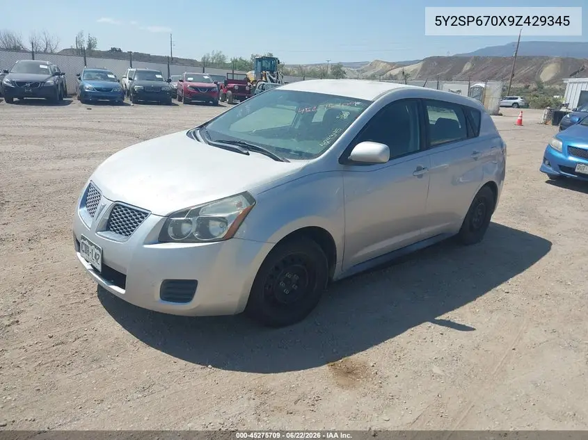 2009 Pontiac Vibe VIN: 5Y2SP670X9Z429345 Lot: 45275709
