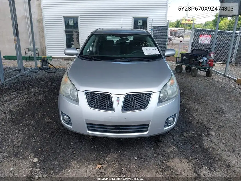 2009 Pontiac Vibe VIN: 5Y2SP670X9Z474303 Lot: 45412714